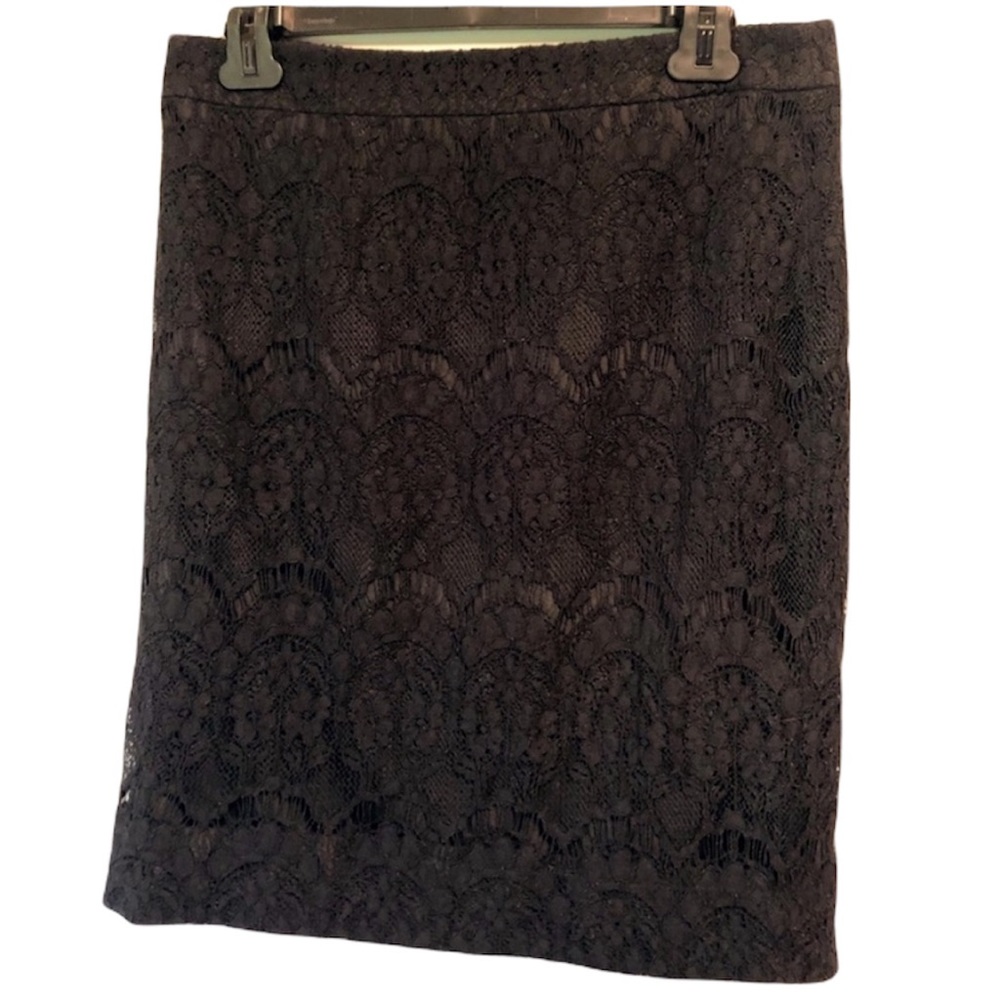 J. Crew Lace Pencil Skirt in Black